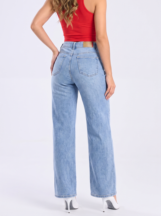 Ref. 95615 Jeans Bota Recta Tiro Alto