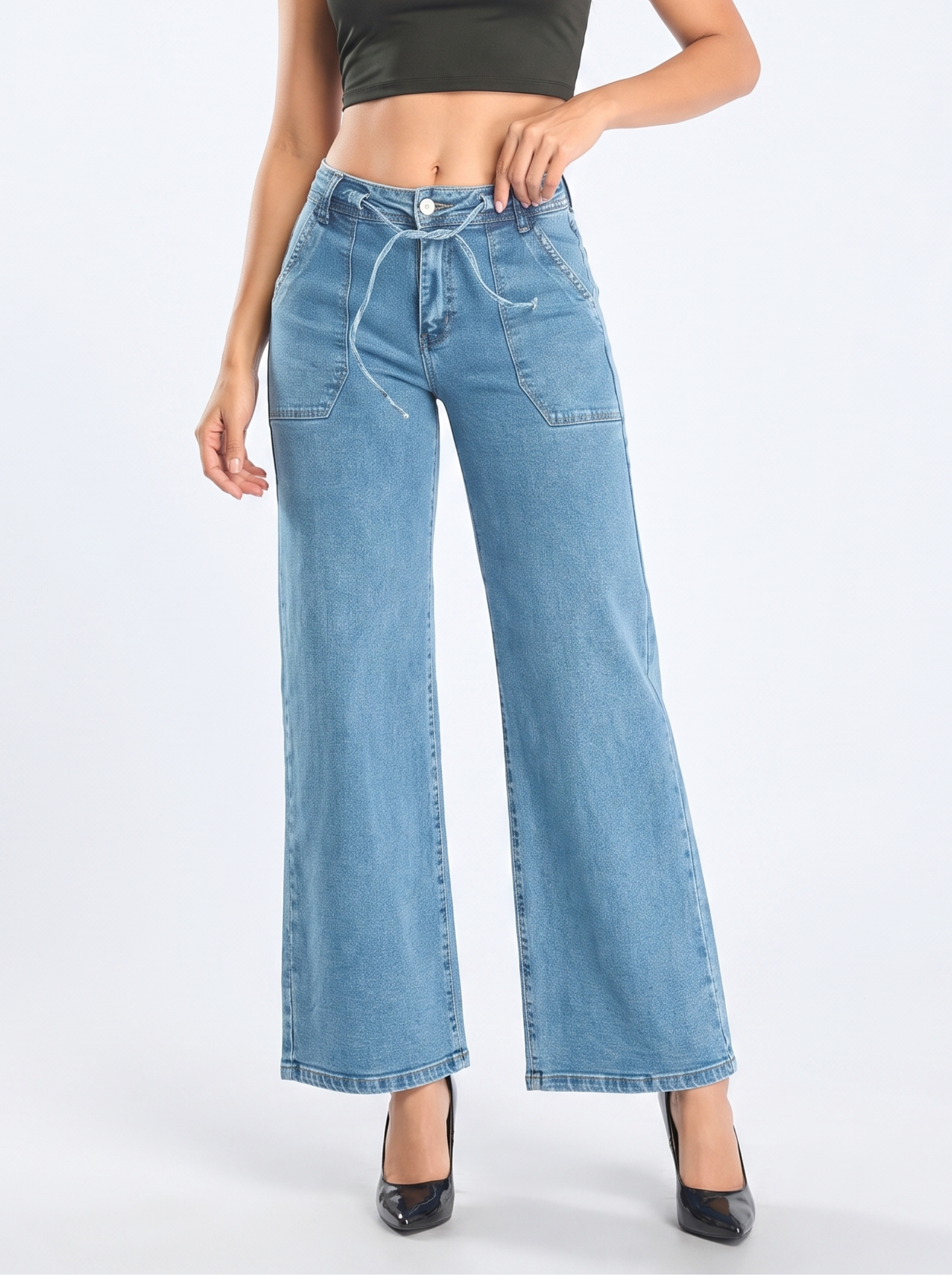 Ref. 95009 Jeans Palazzo Tiro Alto