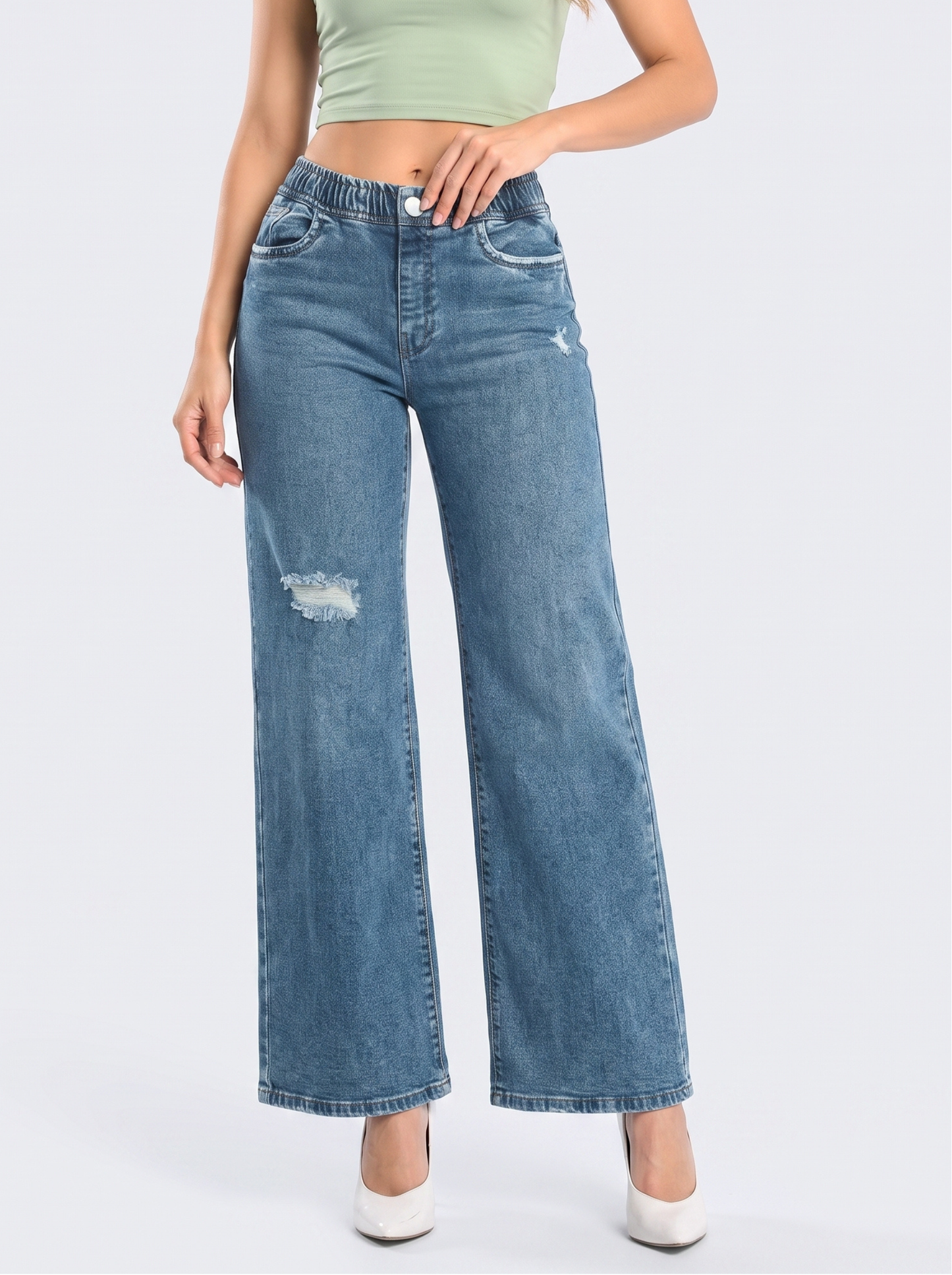 Ref. 95014 Jeans Palazzo Tiro Alto