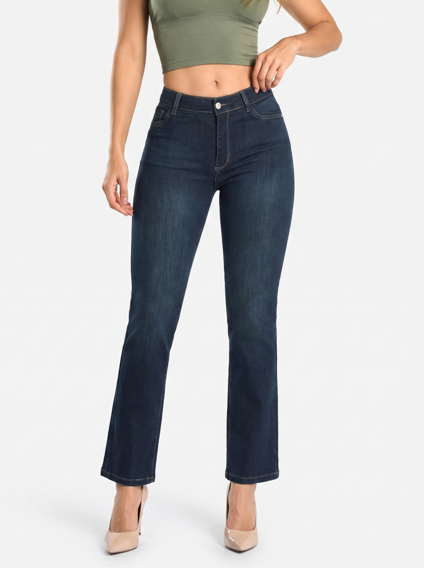 Ref. 95609 Jeans Bota Recta Tiro Alto